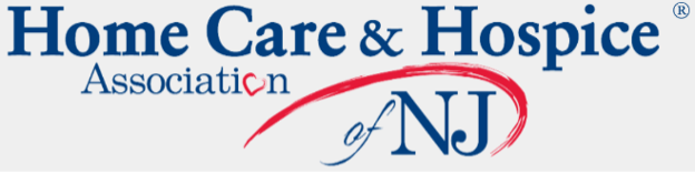 Home Care & Hospice Association of New Jersey logo with blue text and a red curved swoosh.
