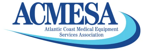 ACMESA logo with the full name Atlantic Coast Medical Equipment Services Association and a blue swoosh graphic.